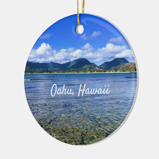 Oahu Beach Cove Keramisch Ornament (Links)