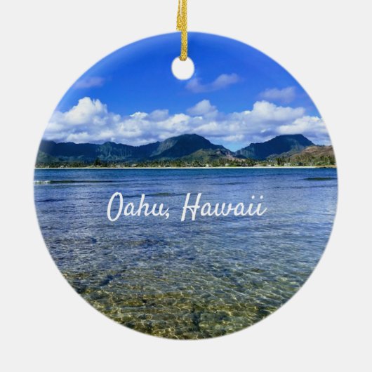 Oahu Beach Cove Keramisch Ornament (Achterkant)