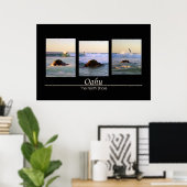 Oahu - De noordkust - Surfen Poster (Thuiskantoor)