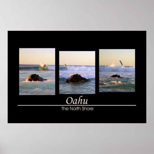 Oahu - De noordkust - Surfen Poster (Voorkant)