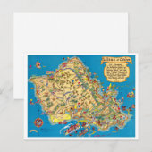 Oahu Funny Map Briefkaart (Voorkant / Achterkant)