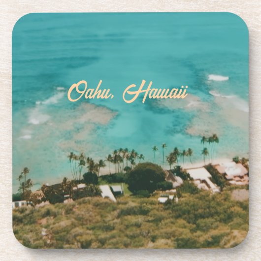 Oahu Hawaï Eiland Reis Souvenir Bier Onderzetter (Voorkant)