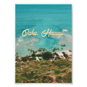 Oahu Hawaï Eiland Reis Souvenir Foto Afdruk
