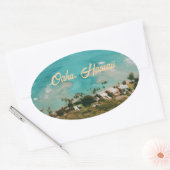 Oahu Hawaï Eiland Reis Souvenir Ovale Sticker (Envelop)
