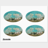 Oahu Hawaï Eiland Reis Souvenir Ovale Sticker (Vel)