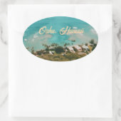 Oahu Hawaï Eiland Reis Souvenir Ovale Sticker (Tas)