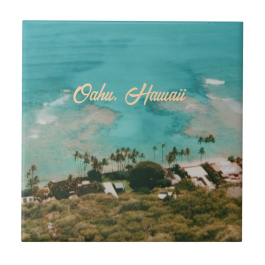 Oahu Hawaï Eiland Reis Souvenir Tegeltje (Voorkant)