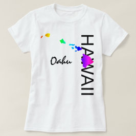 OAHU - HAWAÏ EILANDEN NEON REGENBOOG T-SHIRT