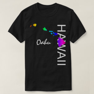 OAHU - HAWAÏ EILANDEN NEON REGENBOOG T-SHIRT