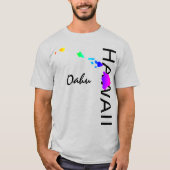 OAHU - HAWAÏ EILANDEN NEON REGENBOOG T-SHIRT (Voorkant)