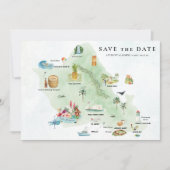 Oahu Hawaï Kaart Bewaar de Datum (Voorkant)