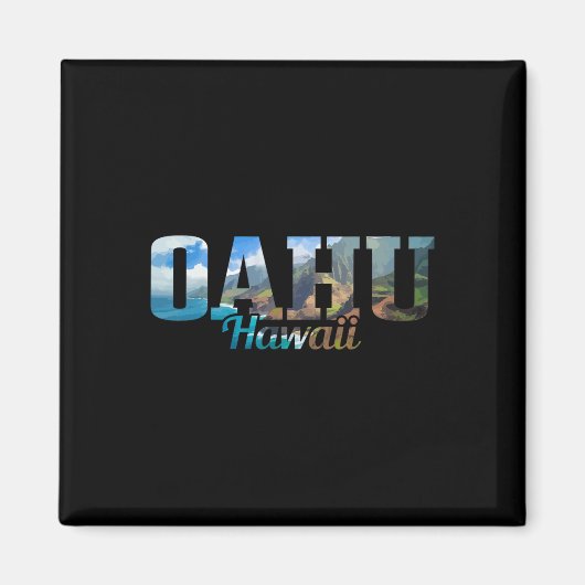 Oahu Hawaï surfer cadeau souvenir Magneet (Voorkant)