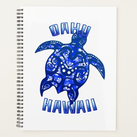 Oahu Hawaï vakantie Tribale Schildpad Planner (Voorkant)
