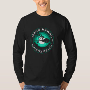 Oahu Hawaï Waikiki Strand Tropische Palmboom T-shirt