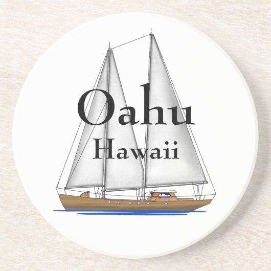 Oahu Hawaï Zandsteen Onderzetter (Voorkant)