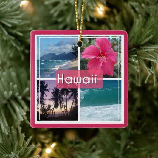 Oahu, Hawaï Zeegezicht Keramisch Ornament (Boom)