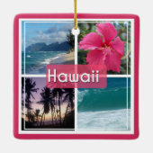 Oahu, Hawaï Zeegezicht Keramisch Ornament (Achterkant)