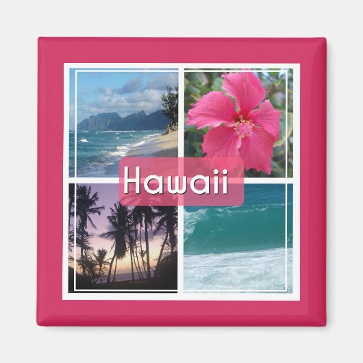 Oahu, Hawaï Zeegezicht Magneet (Voorkant)