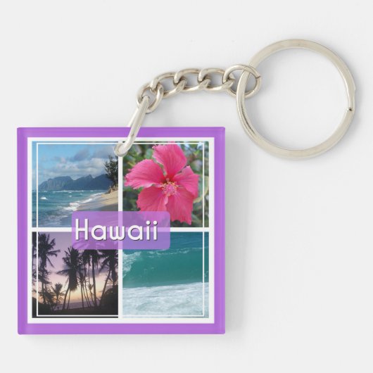 Oahu, Hawaï Zeegezicht Sleutelhanger (Achterkant)
