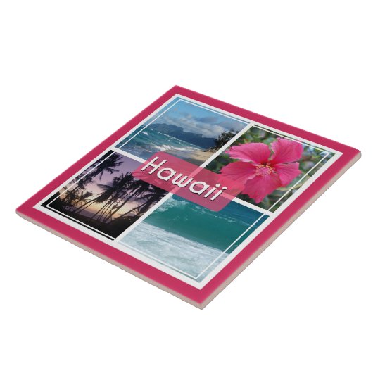 Oahu, Hawaï Zeegezicht Tegeltje (Zijkant)