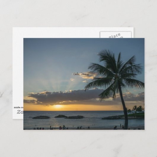 Oahu, Hawaï zonsondergang Briefkaart (Voorkant / Achterkant)