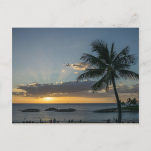 Oahu, Hawaï zonsondergang Briefkaart