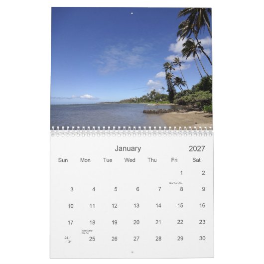 Oahu, Hawaii 2013 Calender Kalender (Jan 2027)