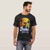 Oahu Hawaii 2023 Hawaiian Sunset Beach Retro T-shirt (Voorkant volledig)