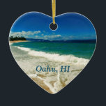 Oahu, Hawaii Beach Keramisch Ornament<br><div class="desc">Adembenemend uitzicht van een strand in Oahu,  Hawaï. Geweldig souvenir van je vakantie!</div>