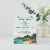 Oahu Hawaii Beach Mountains Ocean Palm Tree Kaart (Staand voorkant)