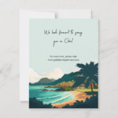 Oahu Hawaii Beach Mountains Ocean Palm Tree Kaart (Achterkant)