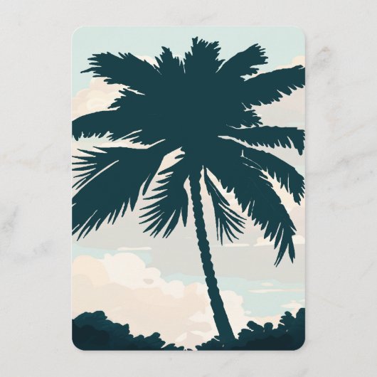 Oahu Hawaii Beach Palm Tree Bruiloft Behuizing Kaa Informatiekaartje (Achterkant)