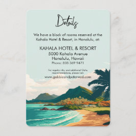 Oahu Hawaii Beach Palm Tree Bruiloft Behuizing Kaa Informatiekaartje