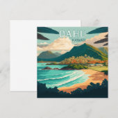 Oahu Hawaii Beach  Retro (Voorkant / Achterkant)