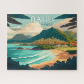 Oahu Hawaii Beach Retro Legpuzzel (Horizontaal)