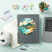Oahu Hawaii Beach  Retro Sticker (iPad Cover)