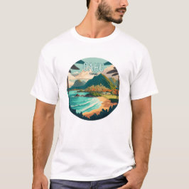 Oahu Hawaii Beach  Retro T-shirt