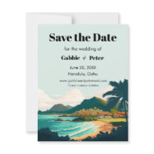 Oahu Hawaii Bruiloft Save the Date