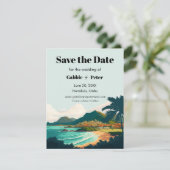 Oahu Hawaii Bruiloft Save the Date Kaart (Staand voorkant)