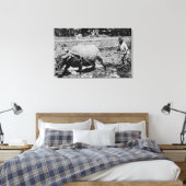 Oahu, Hawaii - Een waterbuffel en boerenkoeling Canvas Afdruk (Insitu (Slaapkamer))