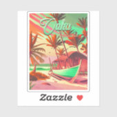 Oahu Hawaii eiland tropische zonsondergang palm bo Sticker (Vel)