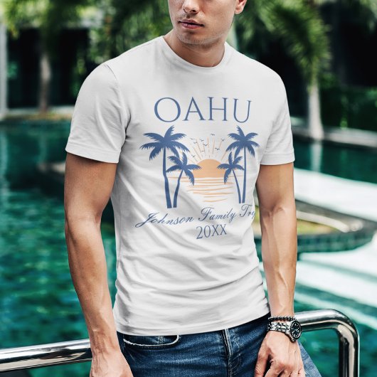 Oahu Hawaii Familievakantie T-shirt