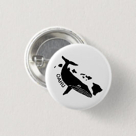 Oahu - Hawaii Islands Humpback Ronde Button 3,2 Cm