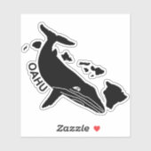 Oahu - Hawaii Islands Humpback Sticker (Vel)
