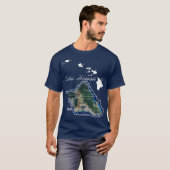 Oahu Hawaii met Hawaïaanse eilanden T-shirt (Voorkant volledig)