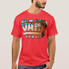 Oahu Hawaii met Hawaïaanse eilanden T-shirt