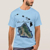 Oahu Hawaii met Hawaïaanse eilanden T-shirt (Voorkant)