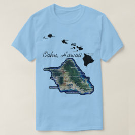 Oahu Hawaii met Hawaïaanse eilanden T-shirt