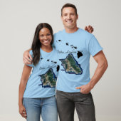 Oahu Hawaii met Hawaïaanse eilanden T-shirt (Unisex)