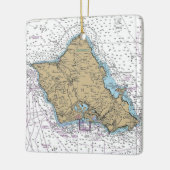 Oahu Hawaii Nautical Chart Keramisch Ornament (Links)